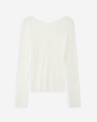 Cardigan ajusté col V ivoire Volage