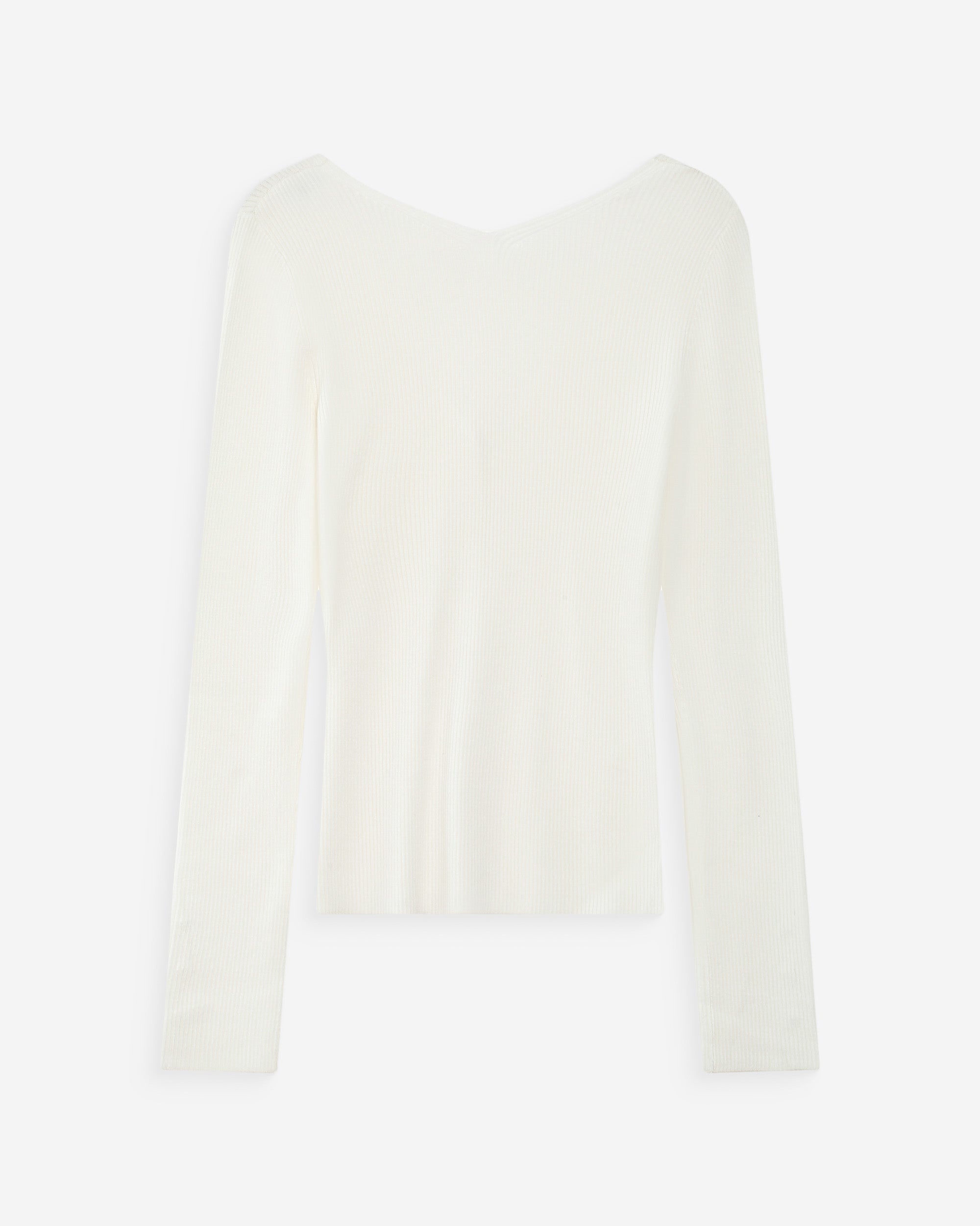 Cardigan ajusté col V ivoire Volage