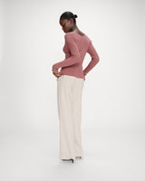 Fitted V-neck cardigan terracotta Volage