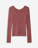 Fitted V-neck cardigan terracotta Volage