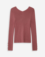 Fitted V-neck cardigan terracotta Volage