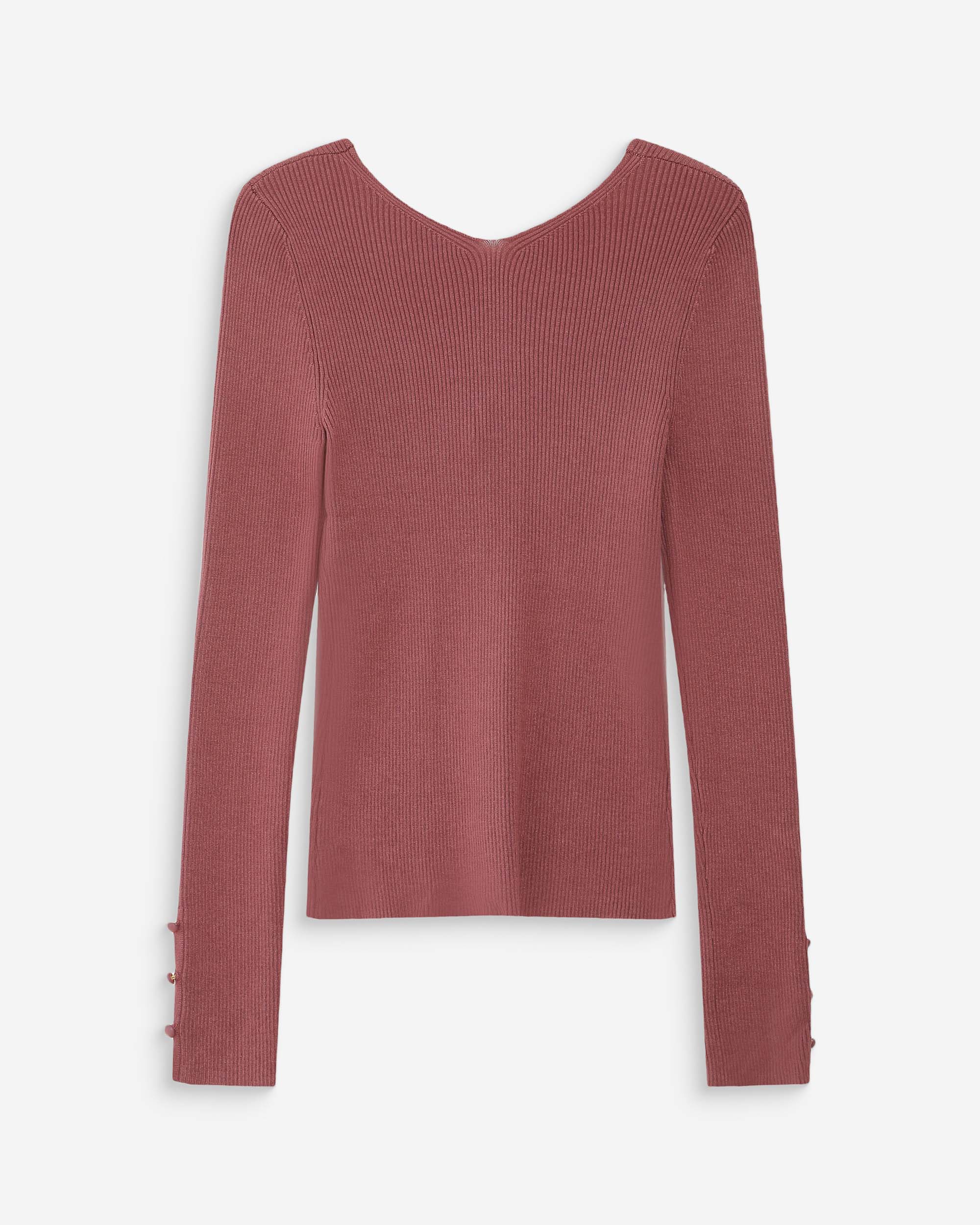 Fitted V-neck cardigan terracotta Volage