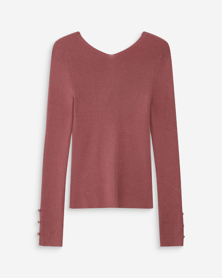 Fitted V-neck cardigan terracotta Volage