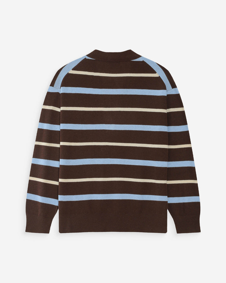 Jersey oversize con cuello polo chocolat Vaporetto