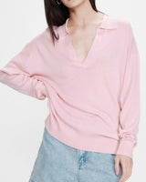 Jersey oversize con cuello polo rose Vaporetto