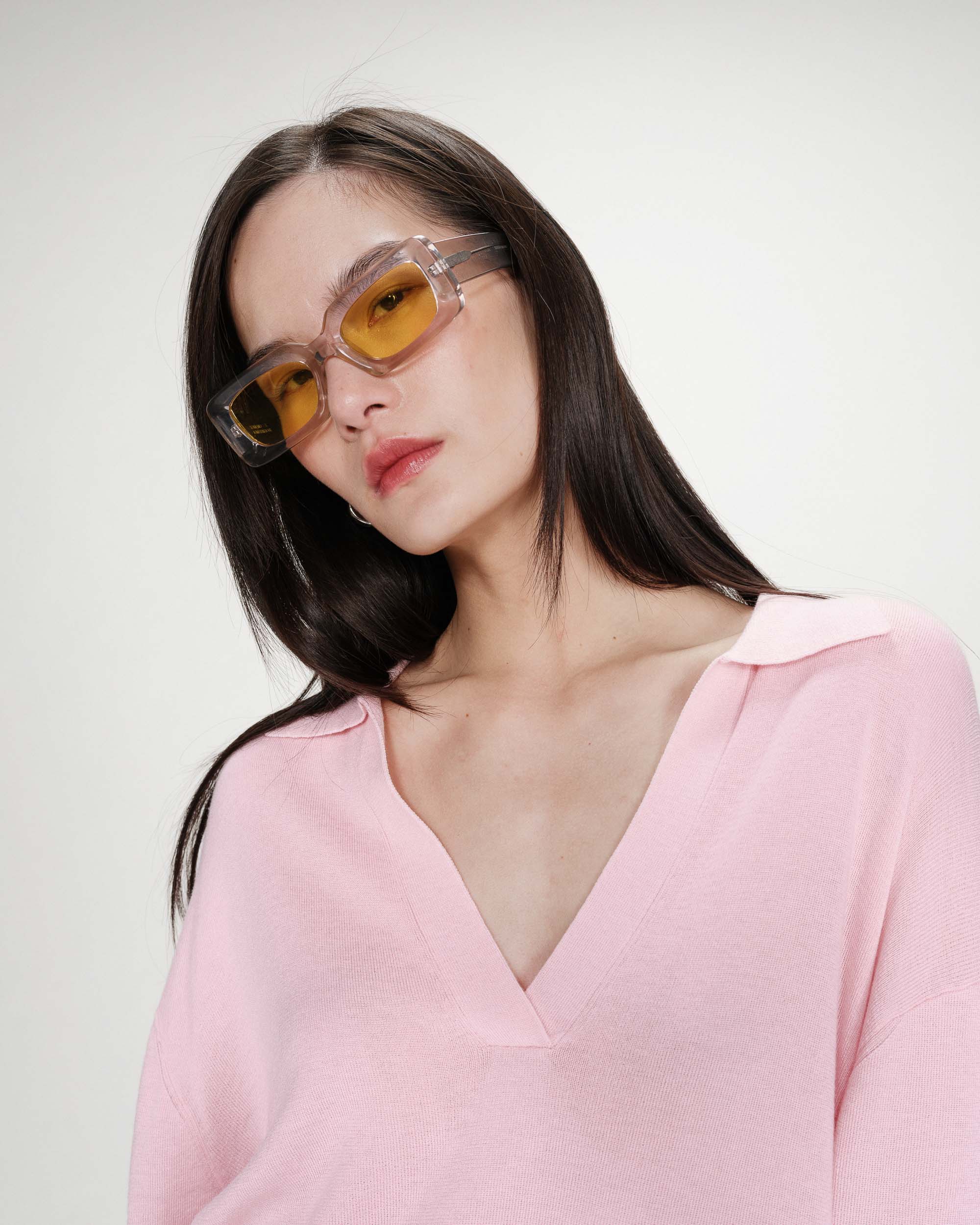 Jersey oversize con cuello polo rose Vaporetto