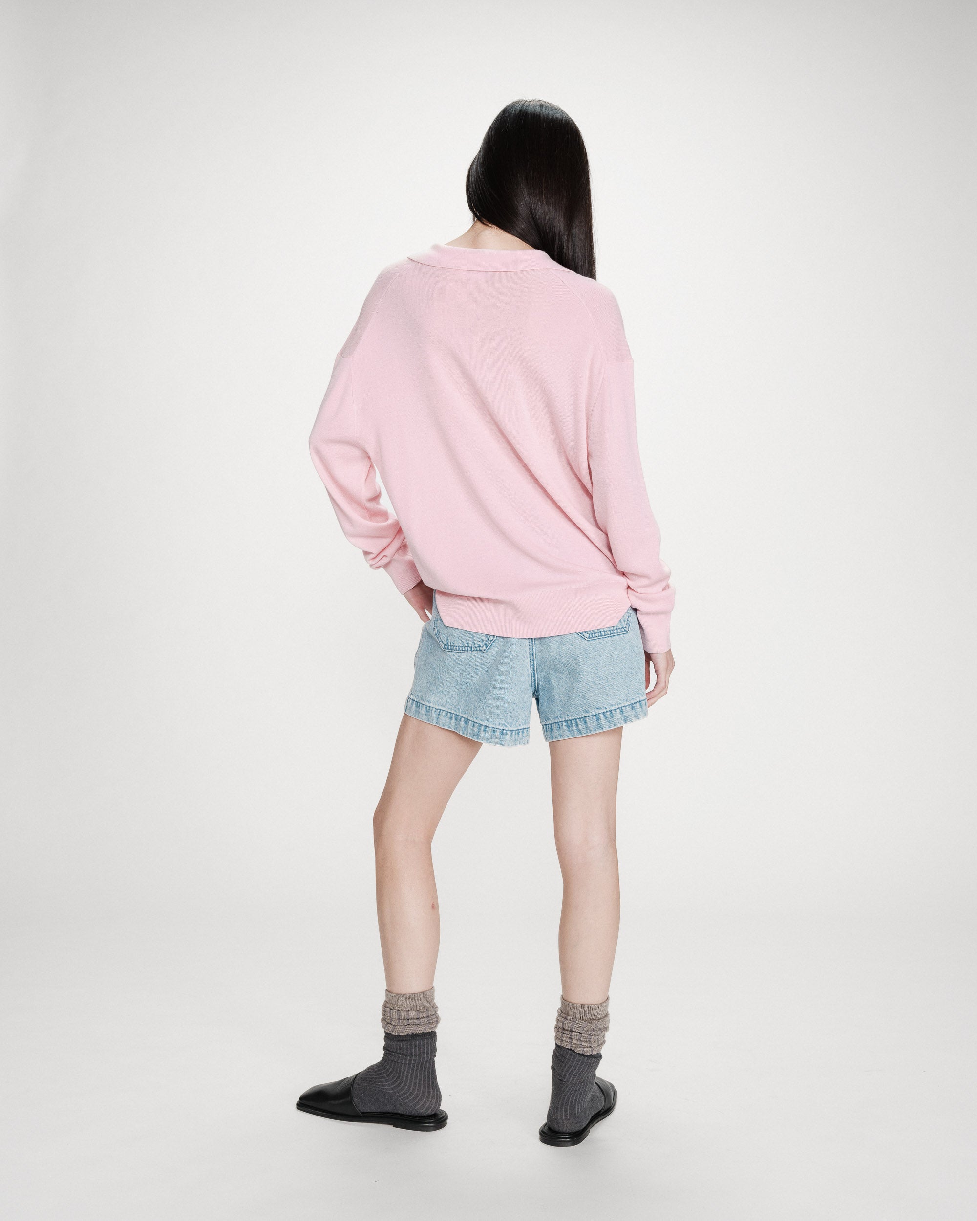 Jersey oversize con cuello polo rose Vaporetto