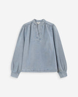 Blouse droite en denim skyblue Valory