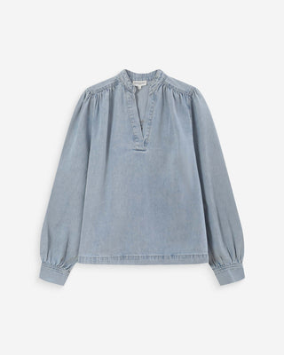 Blouse droite en denim skyblue Valory