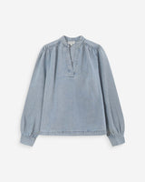Blouse droite en denim skyblue Valory
