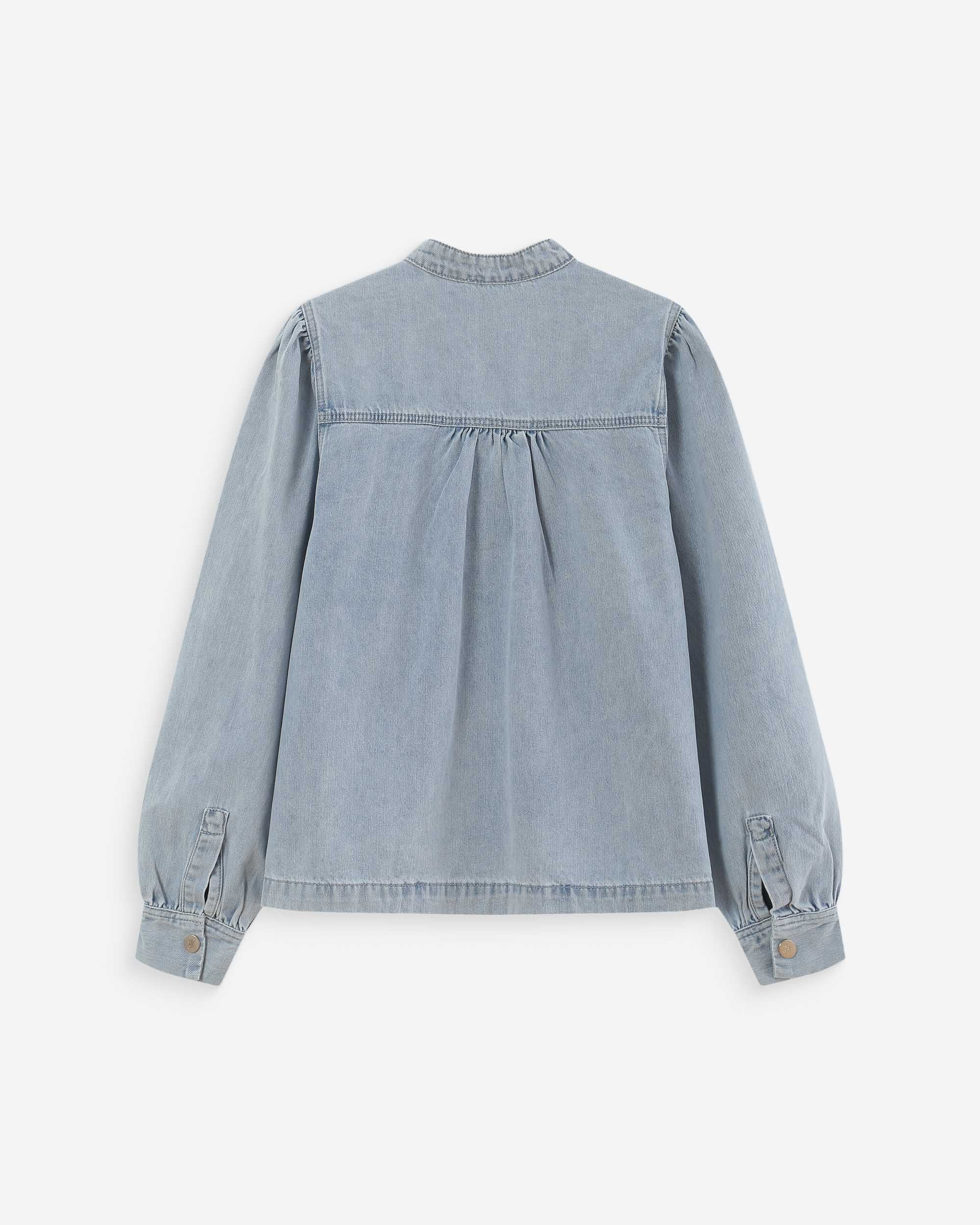 Blouse droite en denim skyblue Valory