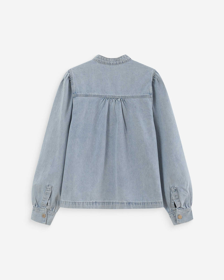 Straight denim blouse skyblue Valory