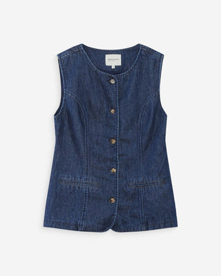 Veste cintrée en jean mediumblue Vallon