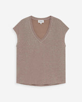 Top col V en lurex grege Valsons