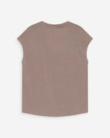 V-neck short-sleeve lurex top grege Valsons
