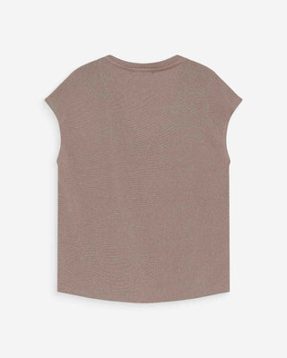 V-neck short-sleeve lurex top grege Valsons
