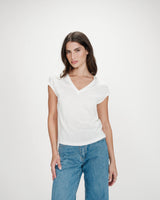 Top col V en lurex ivoire Valsons