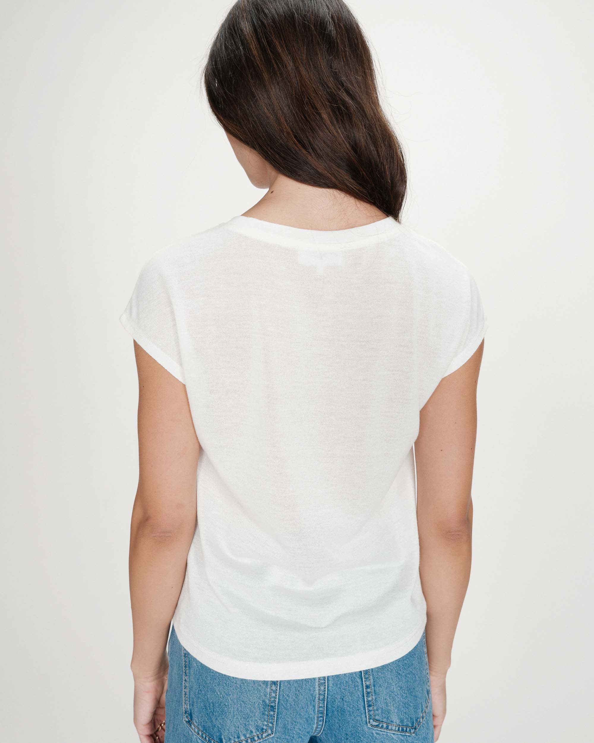 Top col V en lurex ivoire Valsons