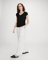 Top col V en lurex noir Valsons