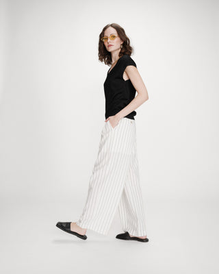 Top col V en lurex noir Valsons