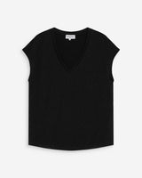 Top col V en lurex noir Valsons