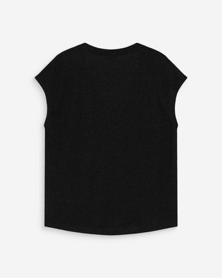 Top col V en lurex noir Valsons