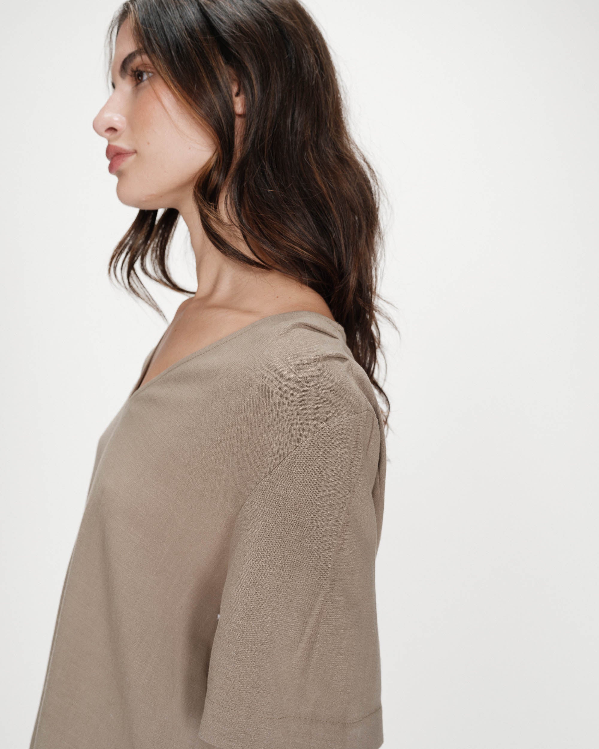 Top manches courtes kaki Violon