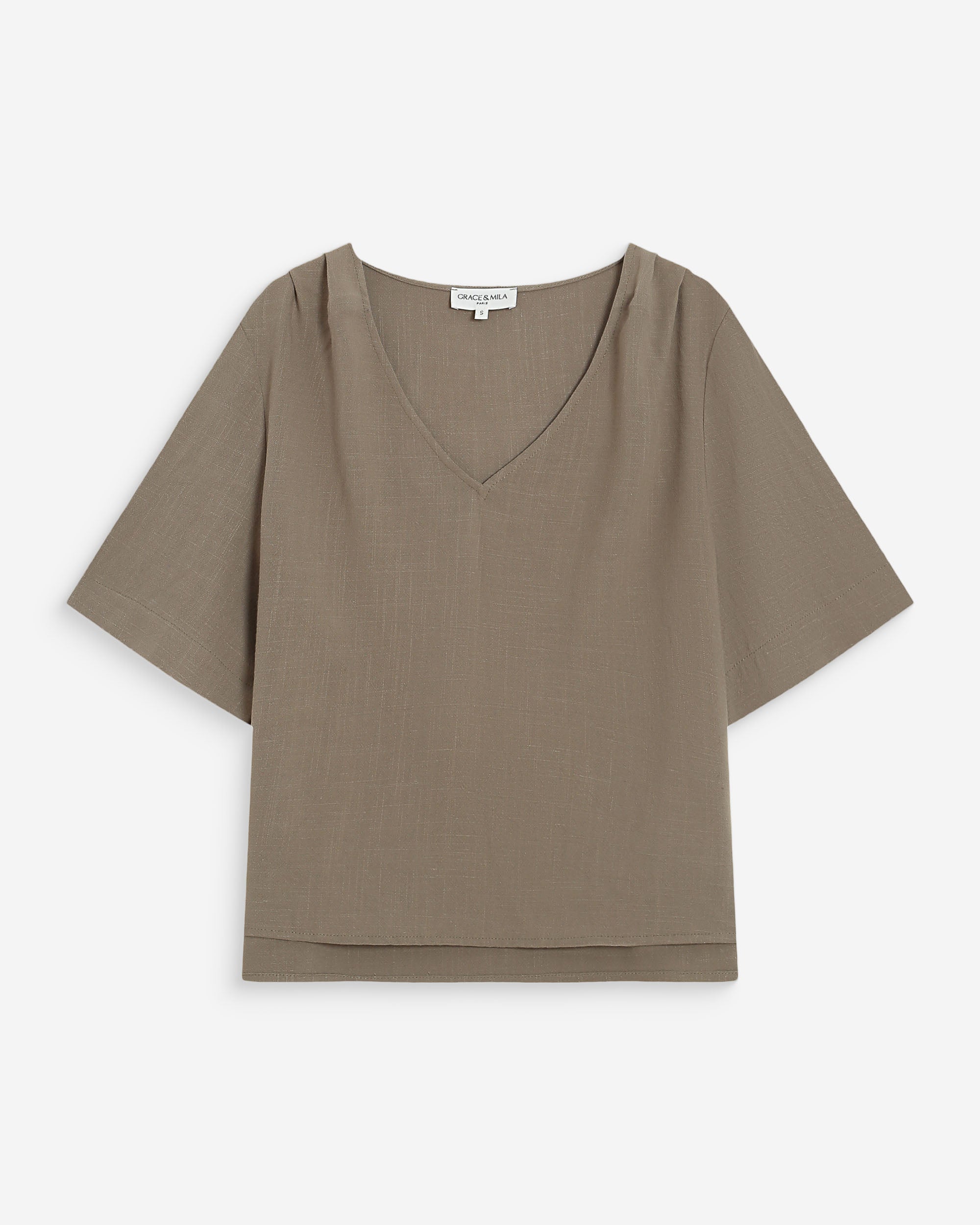 Top manches courtes kaki Violon