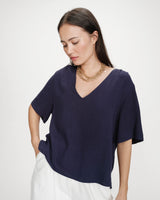 Top manches courtes marine Violon