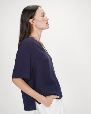 Top manches courtes marine Violon