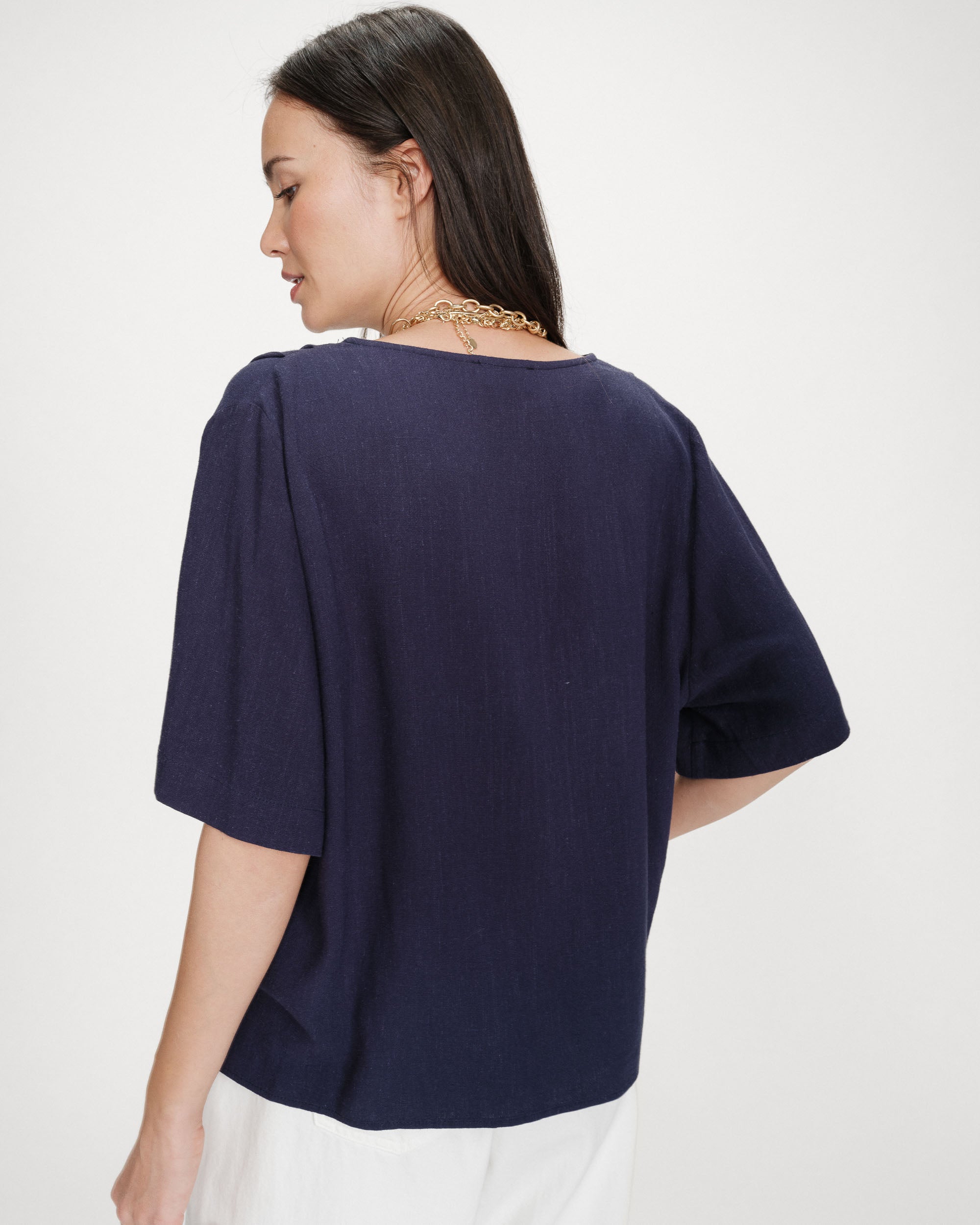 Top manches courtes marine Violon