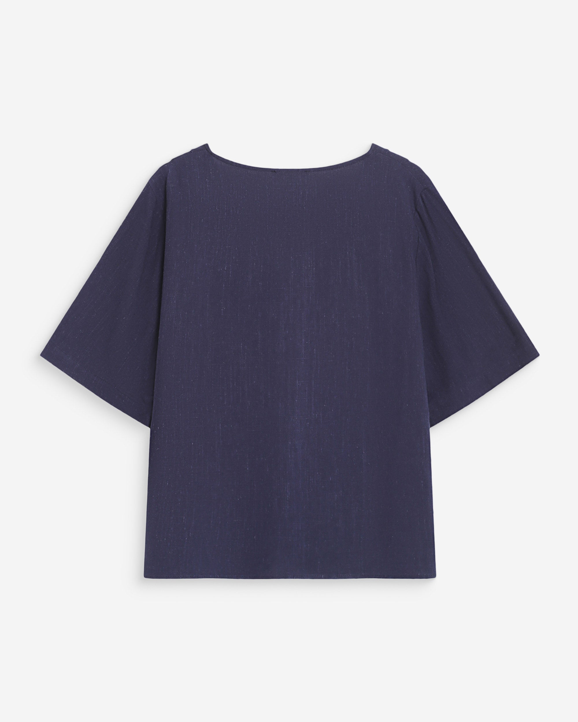 Top manches courtes fluide col V marine Violon