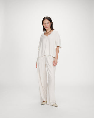 Top manches courtes sable Violon