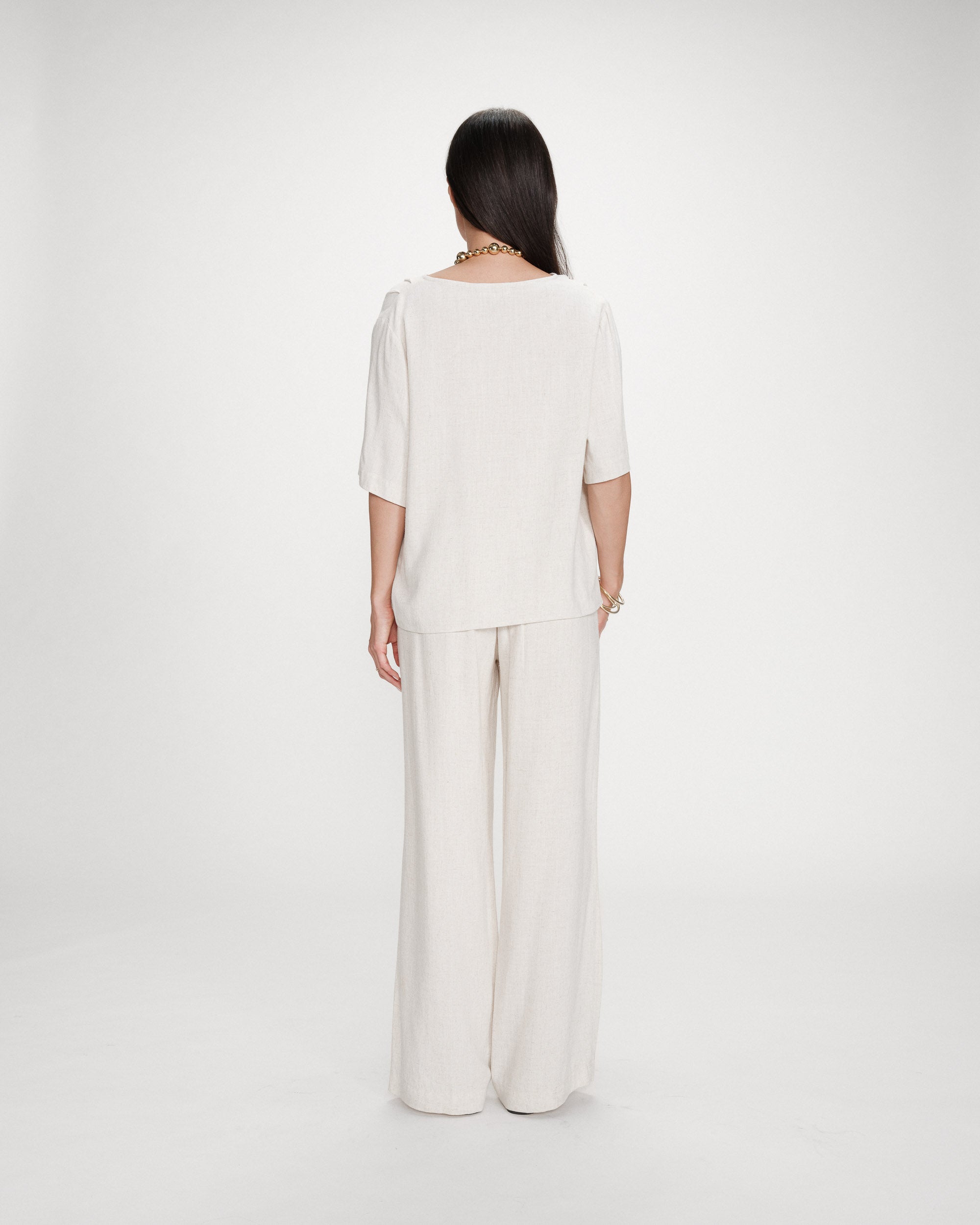 Top manches courtes sable Violon