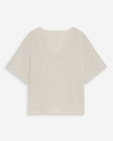 Top fluido de manga corta con escote en V sable Violon