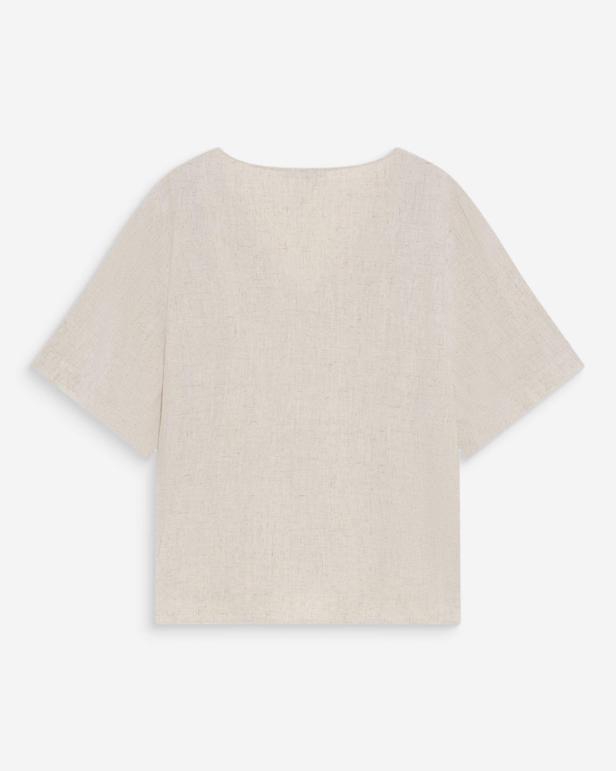 Top fluido de manga corta con escote en V sable Violon