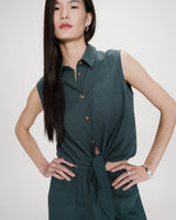 Chemise en coton emeraude Vero