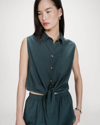 Chemise en coton emeraude Vero