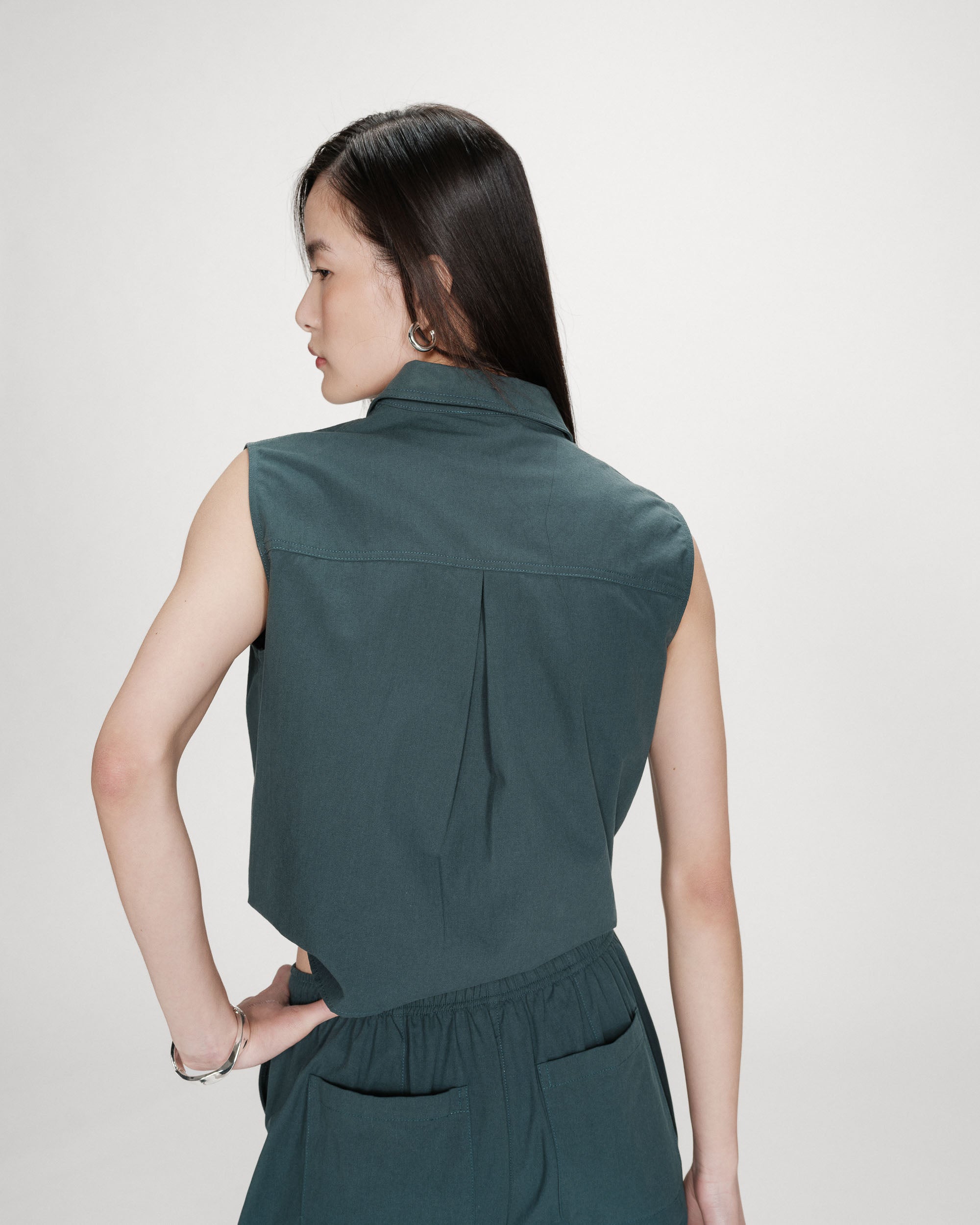 Chemise en coton emeraude Vero