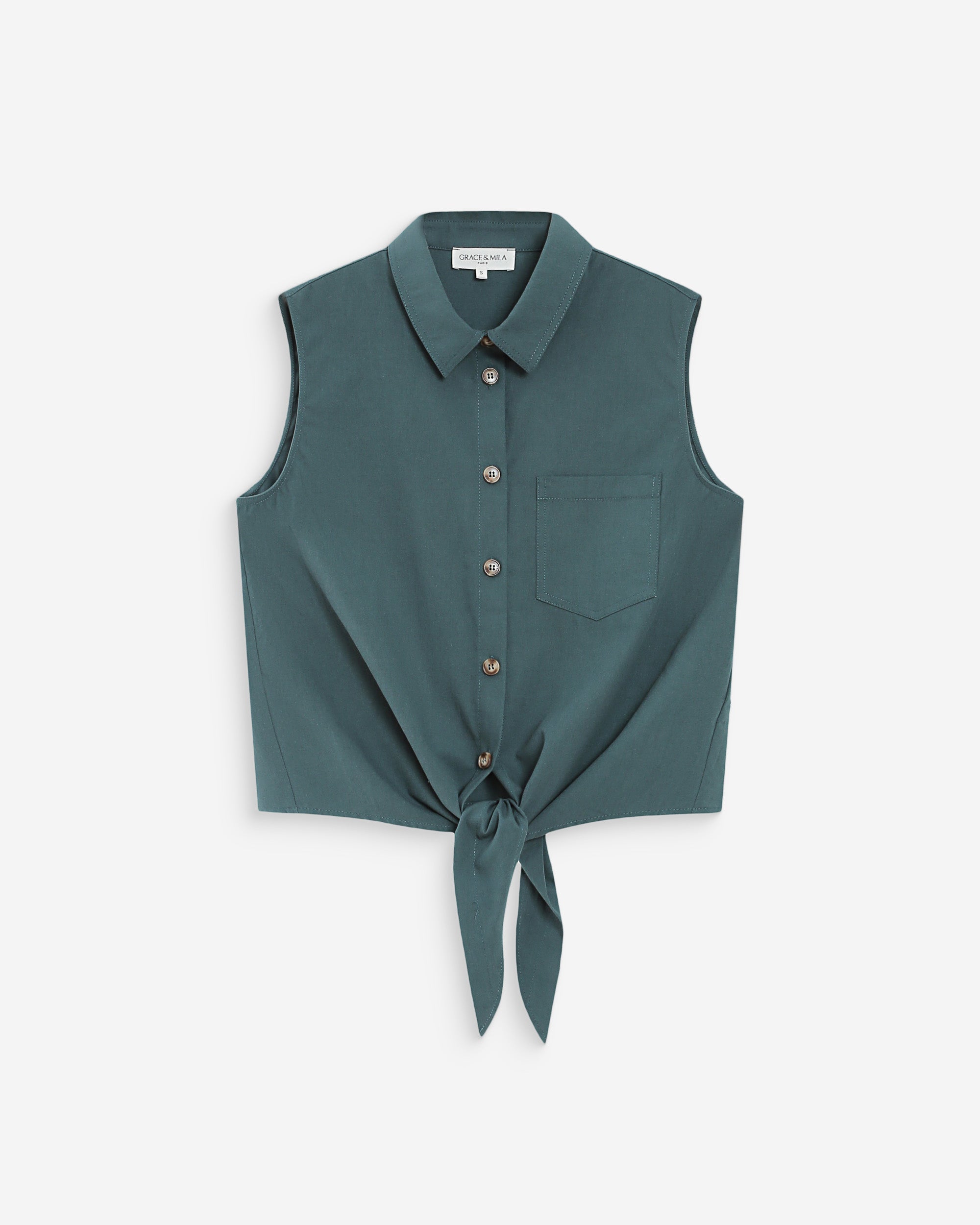 Chemise en coton emeraude Vero