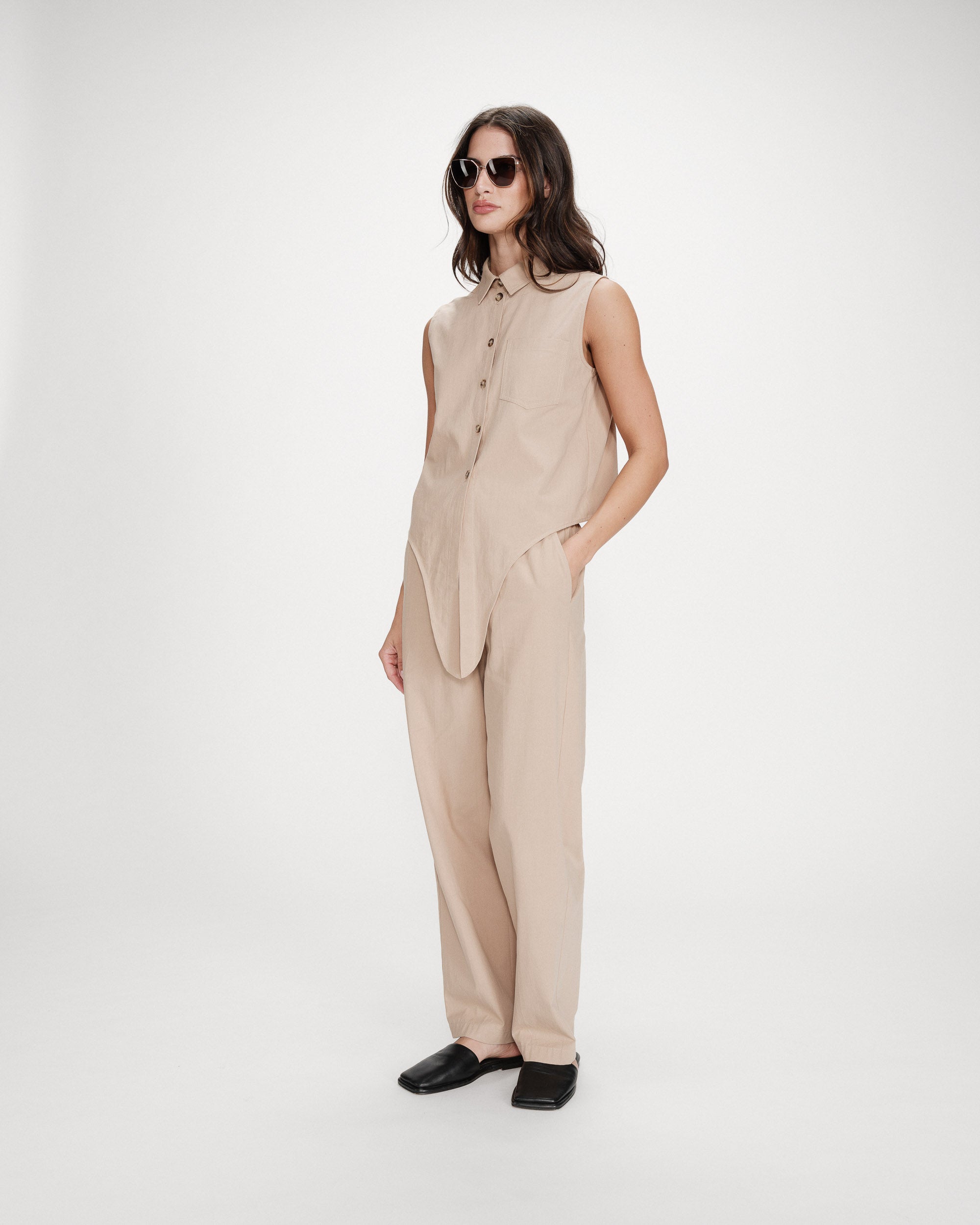 Chemise en coton sable Vero