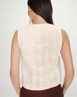 Top en crochet ecru Vony