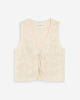 Top en crochet ecru Vony