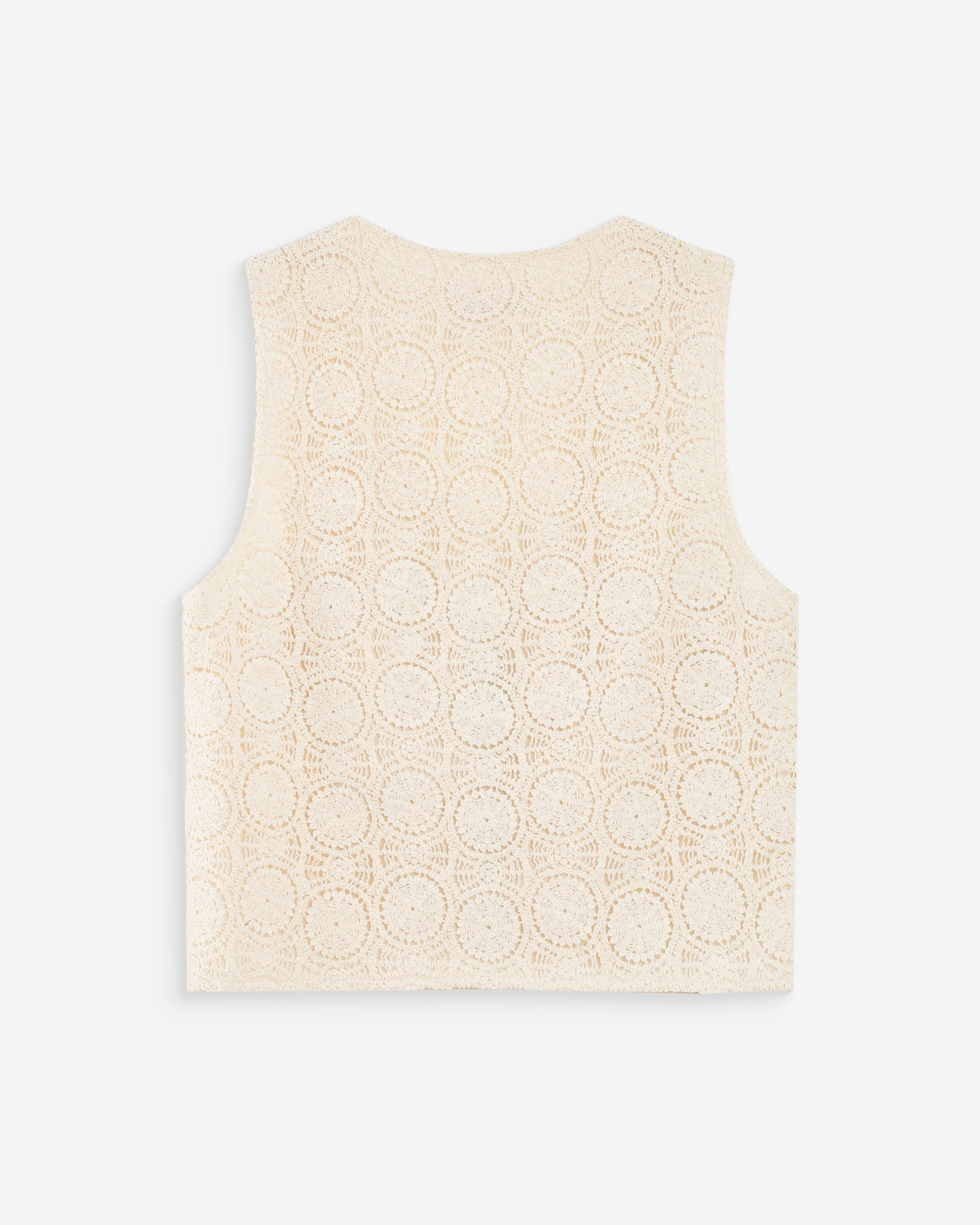 Top en crochet ecru Vony