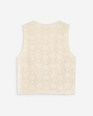 Top en crochet ecru Vony