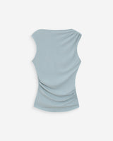Top drapeado sin mangas con cuello alto ciel Valley