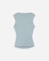 Top drapeado sin mangas con cuello alto ciel Valley