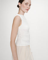 Top sans manches drapé ivoire Valley
