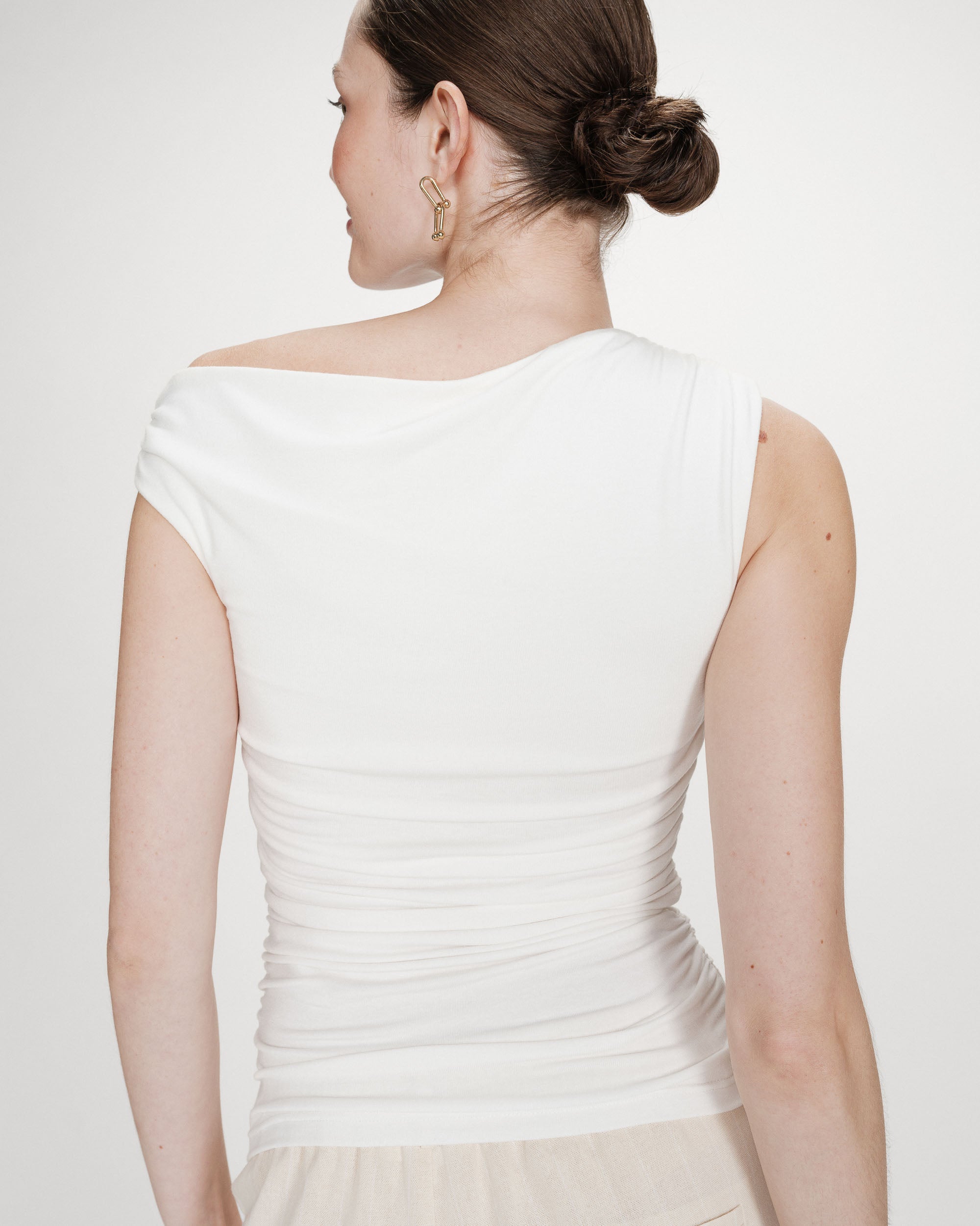 Top sans manches drapé ivoire Valley