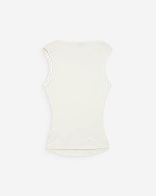 Top sans manches drapé ivoire Valley